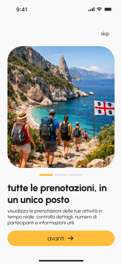 Screenshot del progetto Escursì