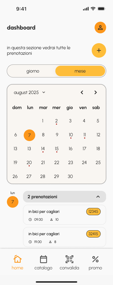 Screenshot del progetto Escursì
